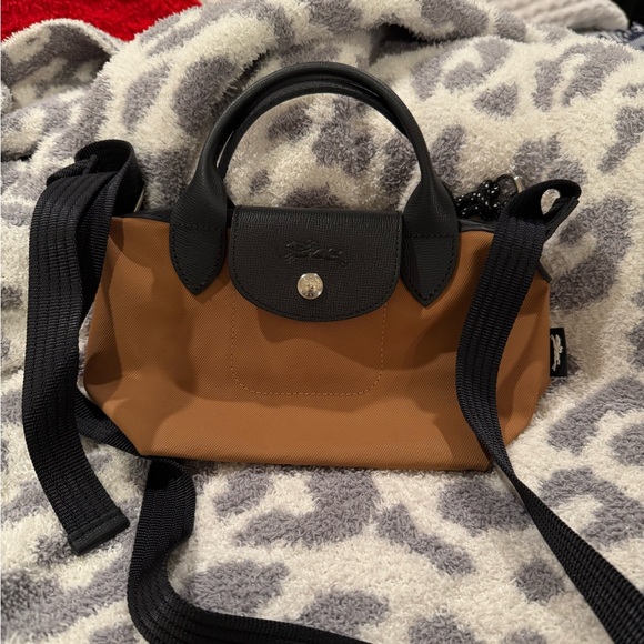 Longchamp Handbags - Longchamp Tan and Black Crossbody Bag